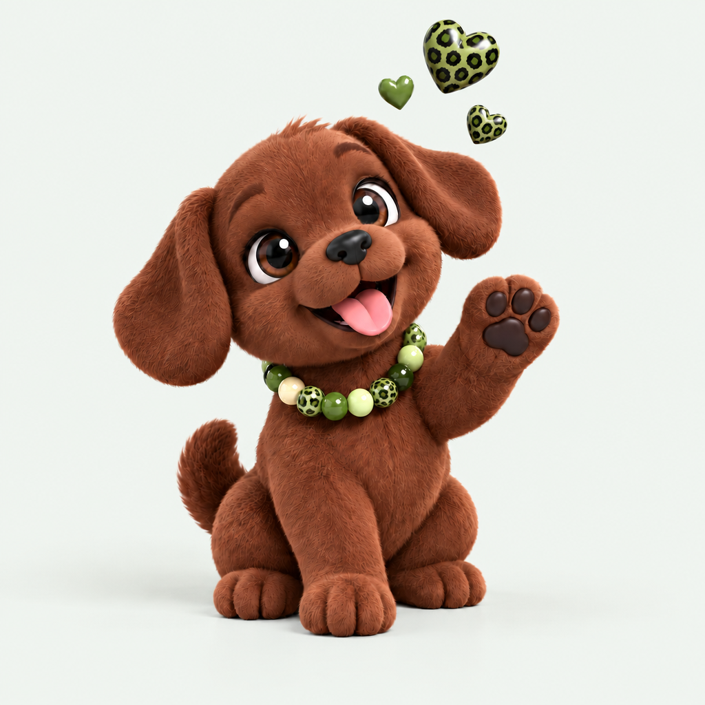 Cartoon hond salie groen achtergrond