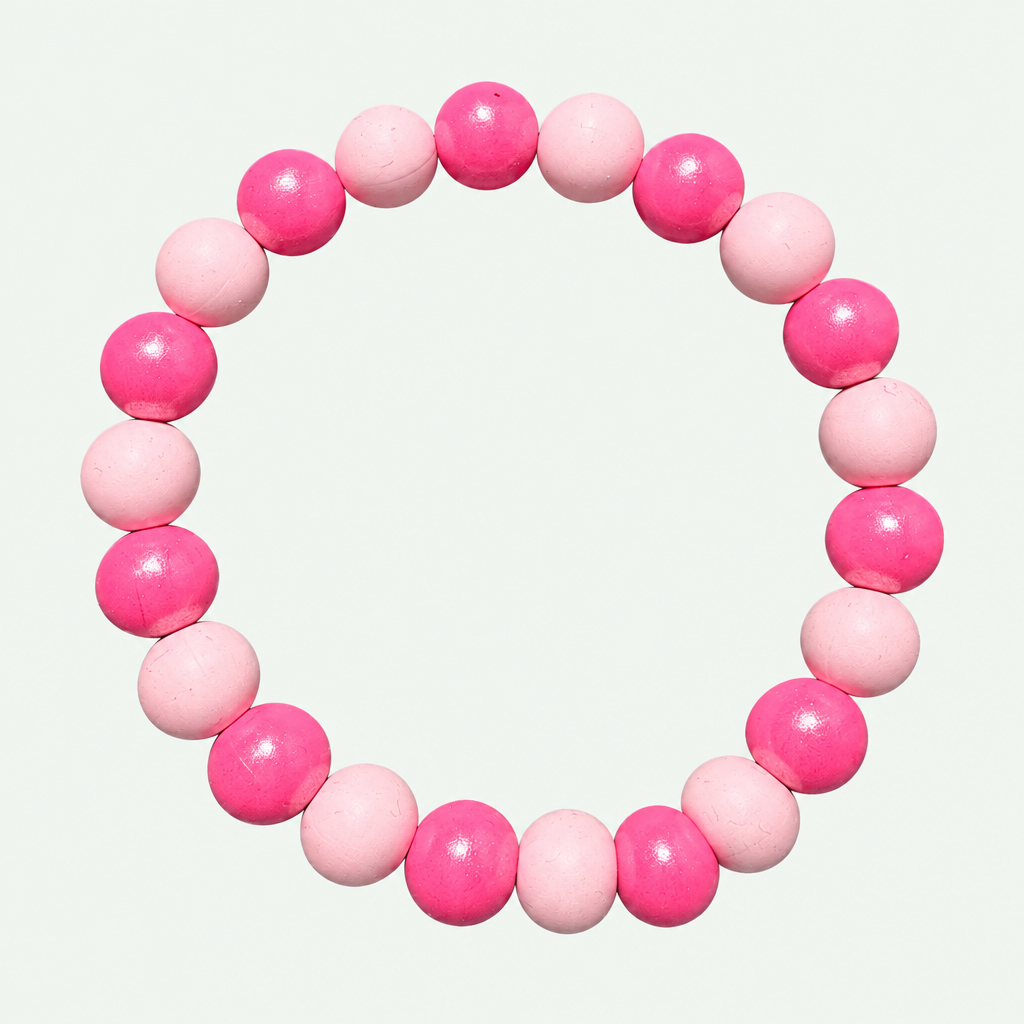 Roze fuchsia kralen halsband salie groen achtergrond